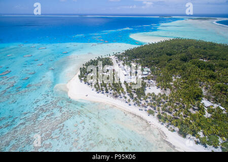 Antenne von Palmerston Island, Cook Inseln Stockfoto