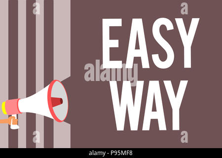 Konzeptionelle Hand schreiben, einfache Art und Weise. Business Foto präsentiert die harte Entscheidung zwischen zwei weniger und mehr Aufwand Method Man holding Telefon lou Stockfoto