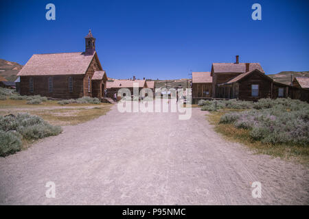 Die Hauptstraße von Bodie, Kalifornien, das am besten erhaltene verlassenen alten Westen Geisterstadt in den ganzen Vereinigten Staaten. Stockfoto