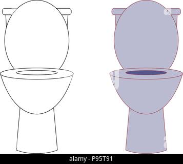 Wc und Skizzieren. Vector Illustration. auf weißem Hintergrund. Stock Vektor