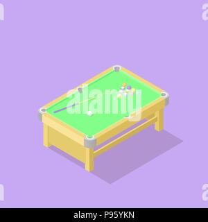 Low Poly isometrische Pool oder Billard. Realistische Symbol Stock Vektor