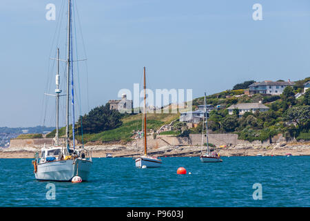 Boote auf dem Falmouth St Mawes cornwall Großbritannien Stockfoto