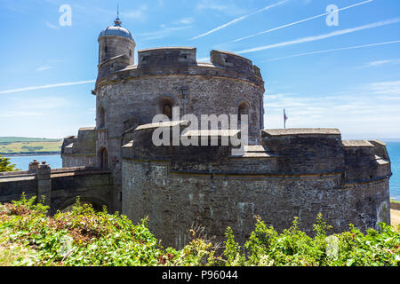 St Mawes Castle (kornisch: Kastel Lannvowsedh) ist eine Artillerie fort von Heinrich VIII. in der Nähe von Falmouth, Cornwall gebaut, zwischen 1540 und 1542. Stockfoto