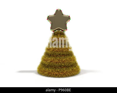 Weihnachtsbaum auf soliden Hintergrund. 3D-Rendering Stockfoto