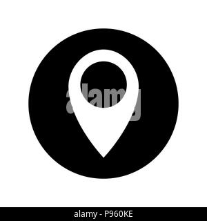 Symbol für Einsatzort Vektor. Pin-Zeichen isoliert auf weißem Stock Vektor