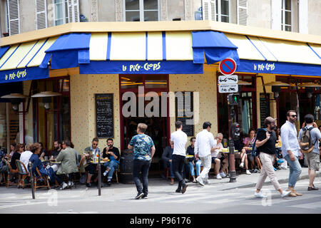 Restaurant Le Clops Pick auf der Rue du Roi de Triesenberg, in Paris, Frankreich Stockfoto