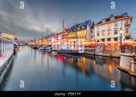 Kopenhagen, Dänemark am Nyhavn-kanal. Stockfoto