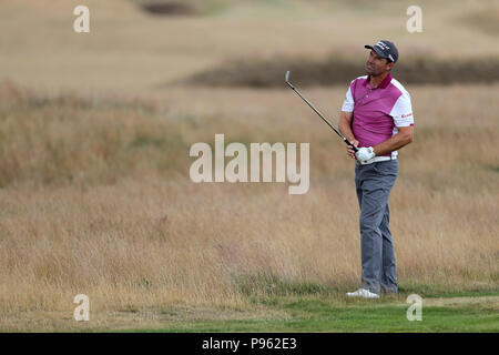 Padraig Harrington während der Vorschau Tag der offenen Meisterschaft 2018 bei Carnoustie Golf Links, Angus. Stockfoto