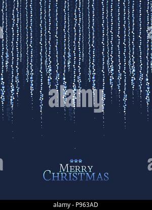 Vector Illustration Weihnachtsbeleuchtung auf blauem Hintergrund. String leuchtet Stock Vektor