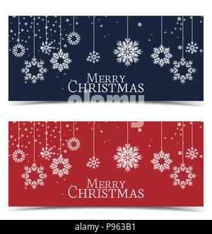 Vektor Weihnachten Hintergründe, Frohe Weihnachten Banner mit Schnee Stock Vektor