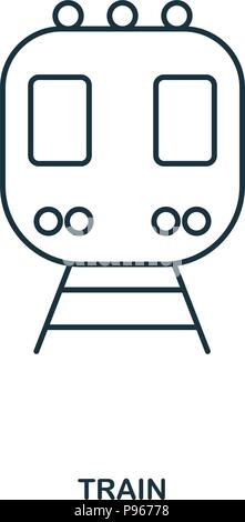 Zug Symbol. Outline style Icon Design. UI. Abbildung: Zug Symbol. Piktogramm isoliert auf Weiss. Fertig in web design, Anwendungen, Software, Druck verwenden, Stock Vektor