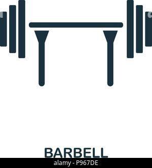 -Symbol. Premium Style Icon Design. UI. Abbildung: barbell Symbol. Piktogramm isoliert auf Weiss. Fertig in web design, Anwendungen, Software, Pr Stock Vektor