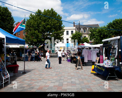 Die Charta Markt findet jeden Dienstag und Samstag in den historischen Marktplatz Stockfoto