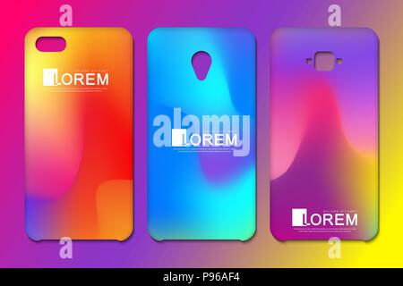 Vektor Telefon wallpaper Sammlung. Editierbare verlaufsgitter Maskiert ins Telefon. Abstrakte fluid 3d-formen Vektor trendy flüssigen Farben Hintergründe. Farbige Flüssigkeit grafische Komposition Stock Vektor