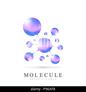 Logo Symbol dna, Molekül, Atom, Gen, Neuronale, Neuron. Vector template Logo für Medizin, Wissenschaft, Technik, Chemie, Biotechnologie. Stock Vektor