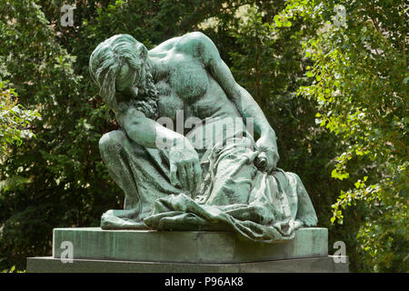 Statue von Mose, dem Jüdischen Viertel, Prag, Tschechische Republik. Stockfoto