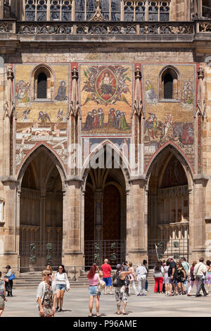 Architektonisches detail. St. Veitsdom, Prag, Tschechische Republik Stockfoto