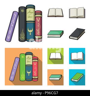 Verschiedene Arten von Büchern. Bücher Sammlung Icons im Cartoon, flacher Stil vektor Symbol lieferbar Abbildung. Stock Vektor