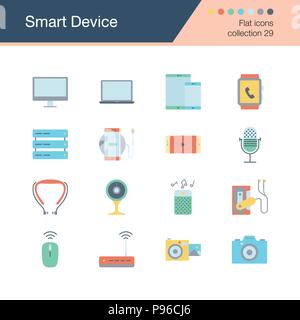 Smart Device Icons. Flaches Design Collection 29. Für die Präsentation, Grafik Design, Mobile, Web Design, Infografiken. Vector Illustration. Stock Vektor