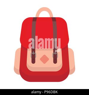Hipster Rucksack Symbol in Cartoon Design auf weißem Hintergrund. Hüfthose style Symbol vektor Illustration. Stock Vektor