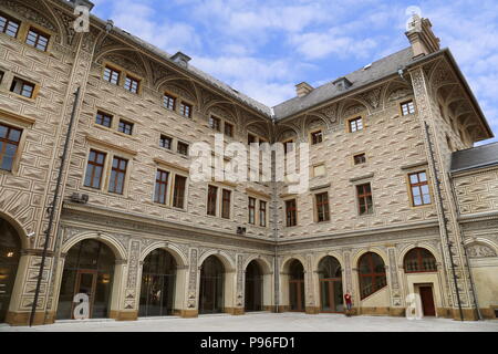 Palais Schwarzenberg, der Heimat der Nationalgalerie Sammlung von Barogue Art Hradčanské Náměstí, Hradschin, Prag, Tschechien (Tschechische Republik), Europa Stockfoto