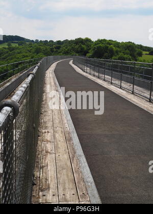 Viktorianische Schmiedeeisen Meldon Viadukt, stillgelegten Bahnstrecke und Teil der Granit, Dartmoor Stockfoto