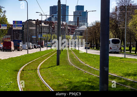 Straßenbahn in Tallin, Estland Stockfoto