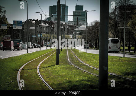 Straßenbahn in Tallin, Estland Stockfoto