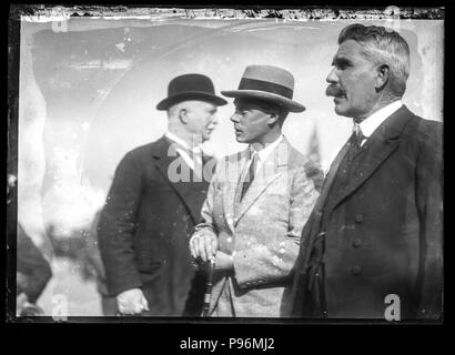 Historische Glasplatte Bild aus einem Neuseeland Kollektion. Bild ist der 1920er Tour der Prince of Wales (später König zu werden und dann zu abdicat Stockfoto