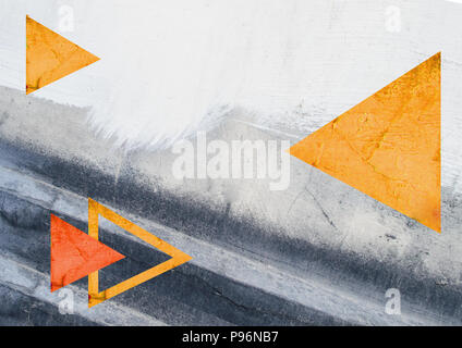 Abstract grunge Hintergrund mit Dreiecken. Vintage Hintergrund mit modernen abstrakten geometrischen Formen verkratzt. Geeignet für verschiedene Designs. Stockfoto