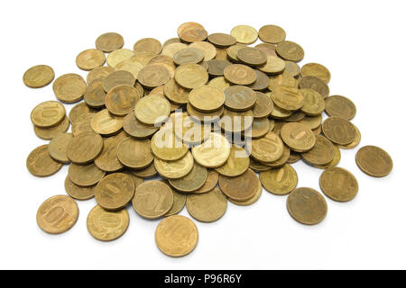 Geld, Münze, Finanzen, isoliert, Weiß Stockfoto