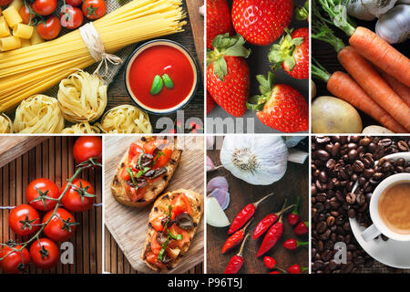 Italienisches Essen Komposition. Stockfoto