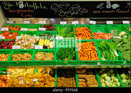 Deutschland, Nordrhein-Westfalen - Biomarkt in Essen. Stockfoto