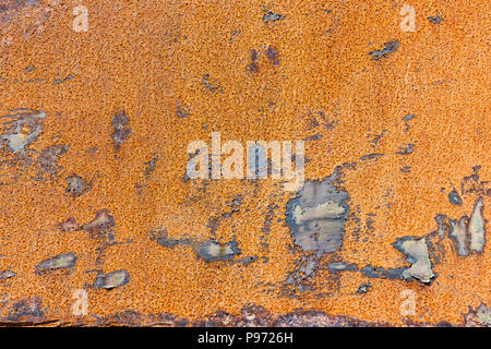 Textur der rostigen bunte Metall Hintergrund mit einem Peeling rissige Farbschichten. Stockfoto