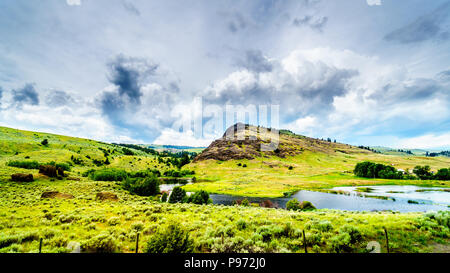 Rocky Mountain auf den Hügeln in der Nicola Valley Highway 5A zwischen Merritt und Kamloops, British Columbia, Kanada Stockfoto