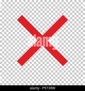 Leer kein Symbol, das Verbot oder verbotenen Zeichen (oder markieren Sie); rote Kreuz. Vektor Symbol isoliert auf transparenten Hintergrund. Stock Vektor