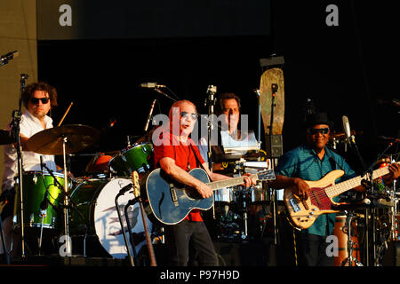 London, Großbritannien. Am 15. Juli 2018. Paul Simon live auf der Bühne im Jahr 2018 Britische Sommerzeit Festival im Hyde Park in London, UK. Foto: Roger Garfield/Alamy leben Nachrichten Stockfoto