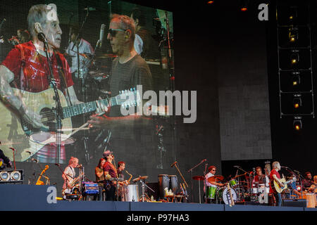 London, Großbritannien. Am 15. Juli 2018. Paul Simon live auf der Bühne im Jahr 2018 Britische Sommerzeit Festival im Hyde Park in London, UK. Foto: Roger Garfield/Alamy leben Nachrichten Stockfoto