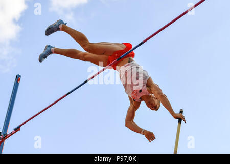 Piotr Lisek (POL) in Männer Stabhochsprung während der Leichtathletik WM in London 2018 London Stadion am Sonntag, den 15. Juli 2018. LONDON, ENGLAND. Credit: Taka G Wu Stockfoto