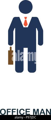 Büro Mann Flachbild-Symbol. Premium style Flachbild Icon Design. UI. Abbildung: Büro mann Flachbild-Symbol. Piktogramm isoliert auf Weiss. Fertig in web Desig zu verwenden Stock Vektor