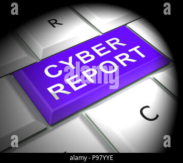 Cyber Bericht digitale Analytics Ergebnisse 3D Rendering zeigt, Cloud Computing oder virtuellen Netzwerk Analyse und Überprüfung Stockfoto