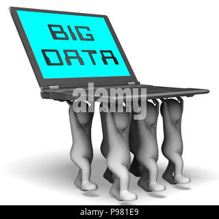 Big Data Tools Digital Toolbox 3D Rendering zeigt Mainframe Computing Management Verbesserung und Lagerung Stockfoto