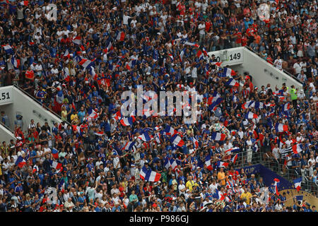 Moskau, Russland. 15. Juli 2018. Fan von Frankreich während des Spiels zwischen Frankreich und Kroatien gültig für die WM 2018 Finale bei den Luzhniki Stadion in Moskau, Russland, statt. (Foto: Ricardo Moreira/Fotoarena) Credit: Foto Arena LTDA/Alamy leben Nachrichten Stockfoto