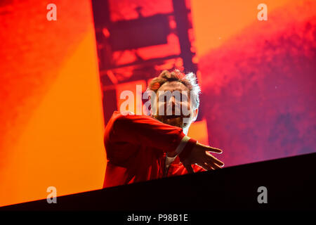 Novi Sad, Serbien. 15. Juli 2018. 15. Juli 2018 Frankreich DJ David Guetta durchführen bei Exit Festival in der Petrovaradian Festung Credit: Nenad Mihajlovic/Alamy leben Nachrichten Stockfoto