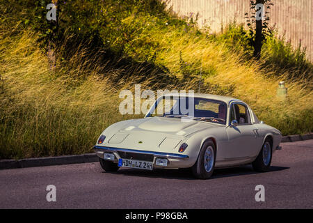 Heidenheim, Deutschland - 8. Juli 2018: Lotus Elan +2 am 2. Oldtimer Tag in Heidenheim an der Brenz, Deutschland. Stockfoto