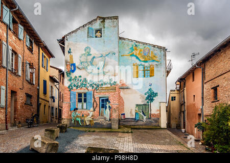 Straße Fresko in Albi, Frankreich Stockfoto