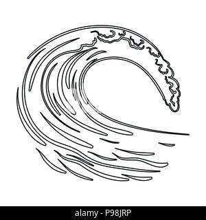 Wave-Symbol im Grobentwurf auf weißem Hintergrund. Surfen symbol Vektor Illustration. Stock Vektor