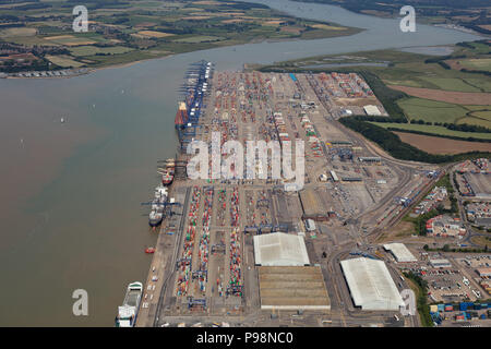 Luftbild der Hafen von Felixstowe Stockfoto