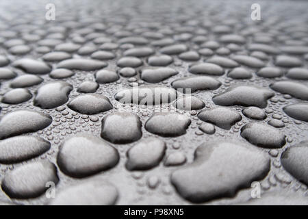 Regenwasser hat unzählige einzelne Perlen von Wasser, die angezeigt werden, versammelt zu haben und in der Ferne verblassen gebildet Stockfoto