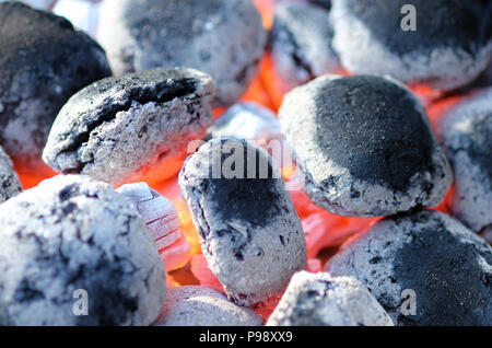 Grill Kohle briketts Stockfoto